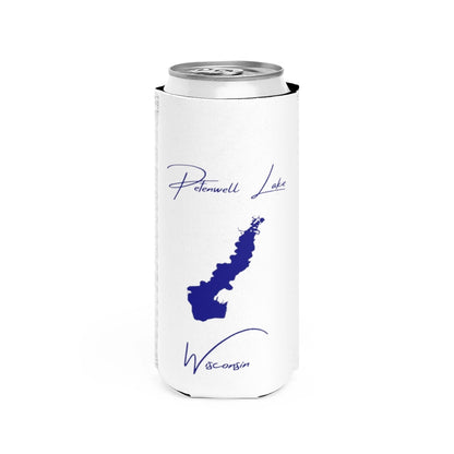 Wisconsin  Petenwell  Lake  Slim  Can  Koozie  front  position  view  from  front  white.webp