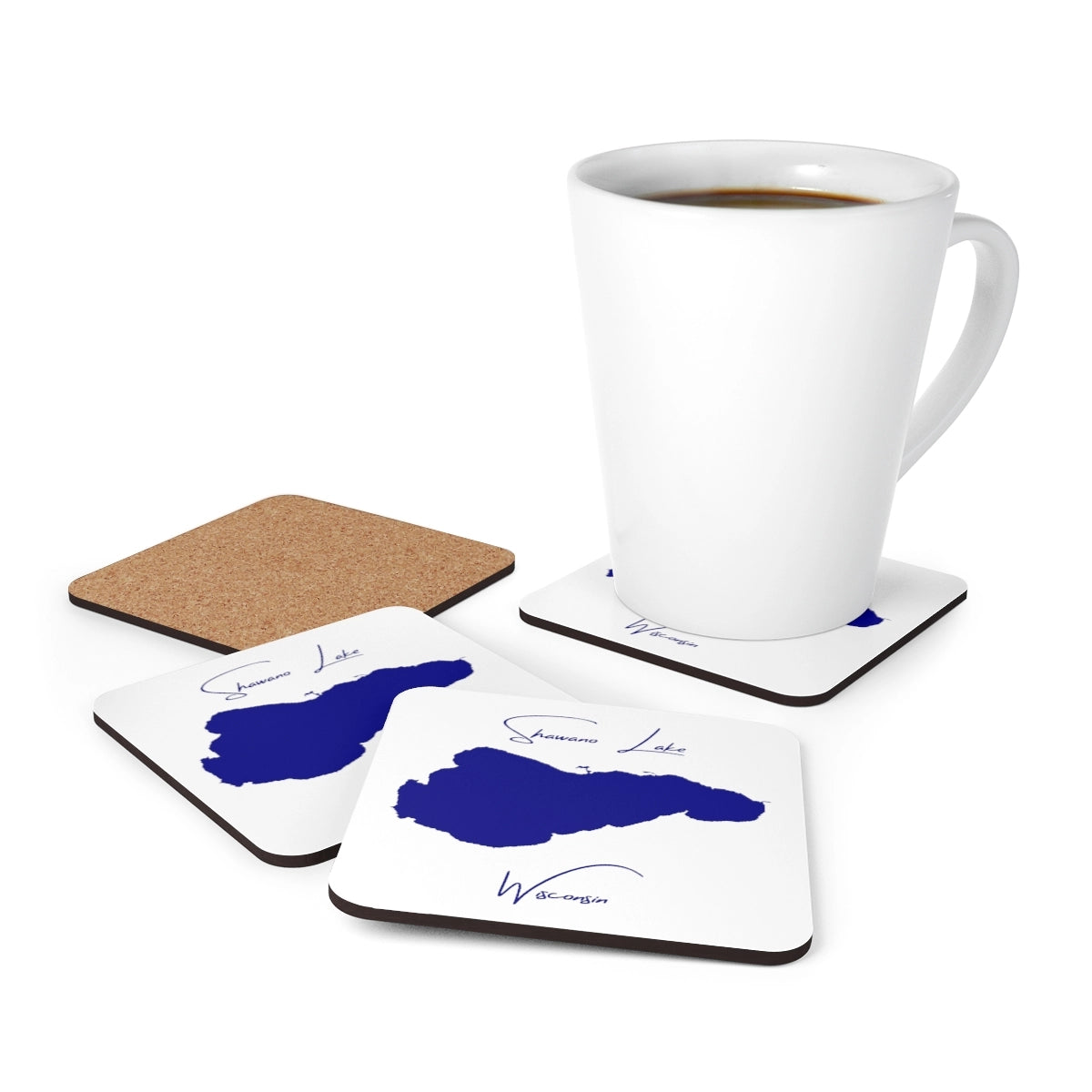 Wisconsin  Shawano  Lake  Coaster  Set  front  position  view  from  context-1  3.75  x  3.75.webp