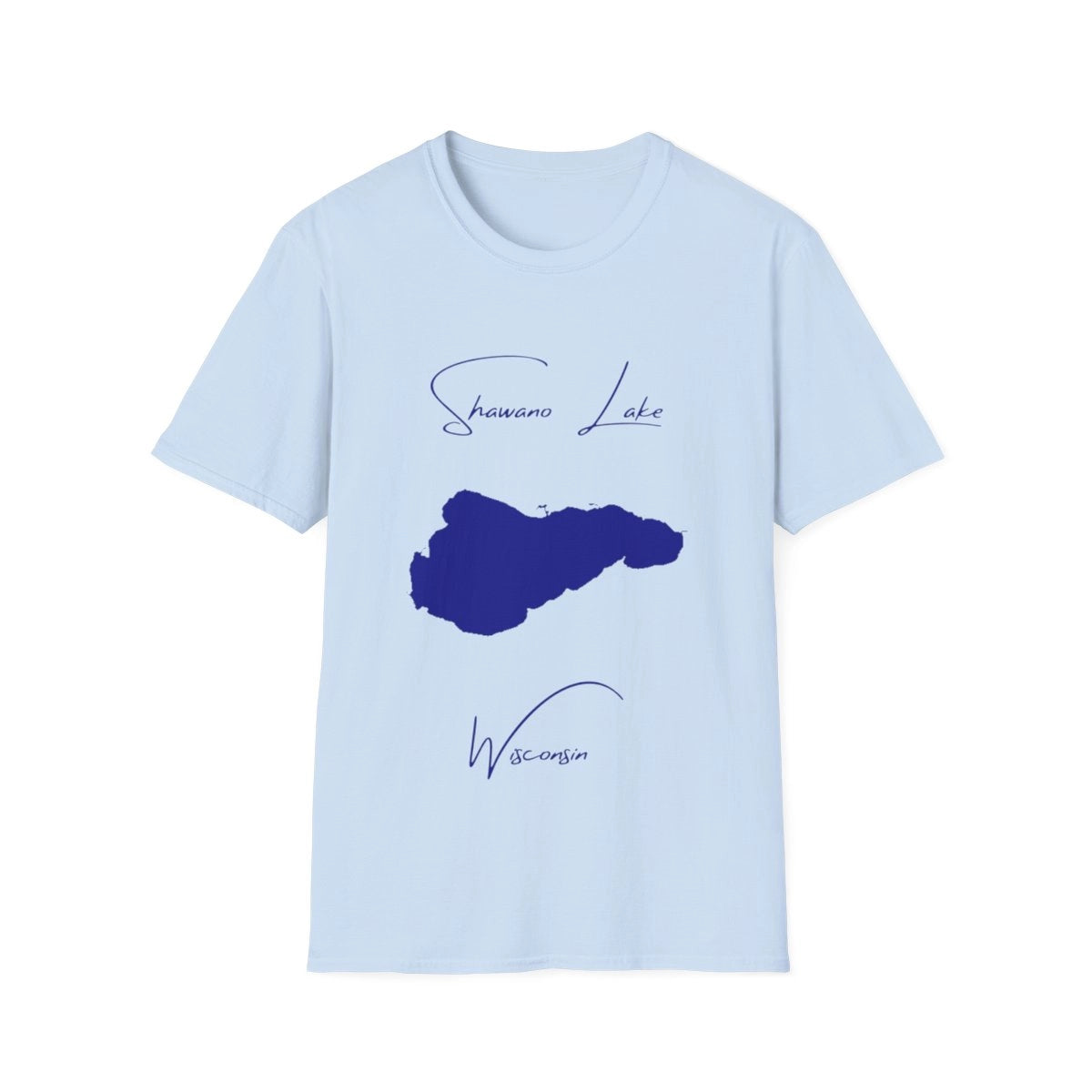 Wisconsin  Shawano  Lake  T-shirt  front  position  view  from  front  light  blue.webp