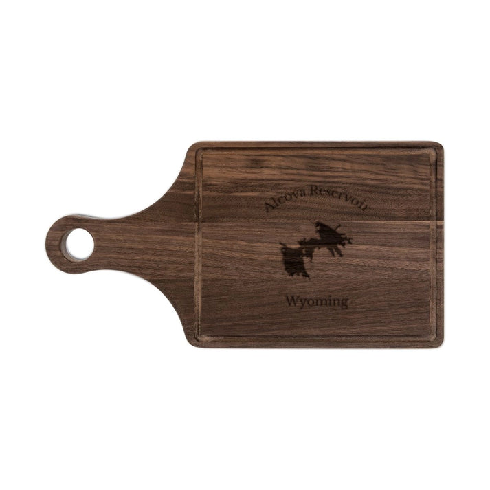 Wyoming  Alcova  Reservoir  Engraved  Cutting  Board  front  position  view  from  front  walnut.webp