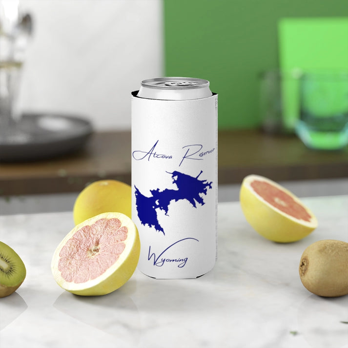 Wyoming  Alcova  Reservoir  Slim  Can  Koozie  front  position  view  from  context-2  white.webp