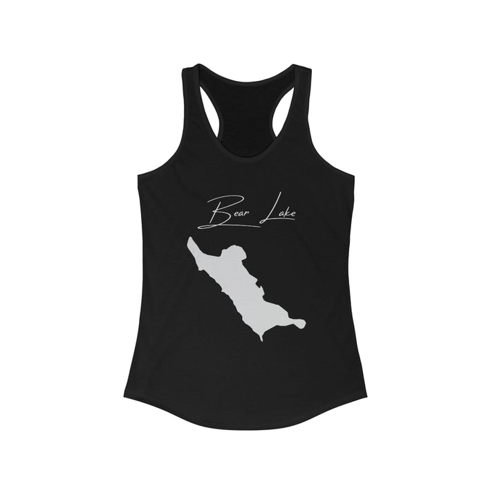 Wyoming  Bear  Lake  Racerback-Tank  front  position  view  from  front  solid  black.webp