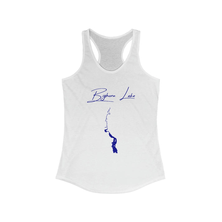 Wyoming  Bighorn  Lake  Racerback-Tank  front  position  view  from  front  solid  white.webp