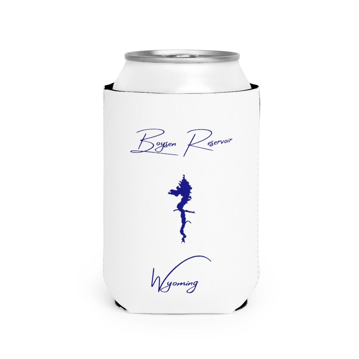 Wyoming  Boysen  Reservoir  Can  Koozie  front  position  view  from  front-2  white.webp