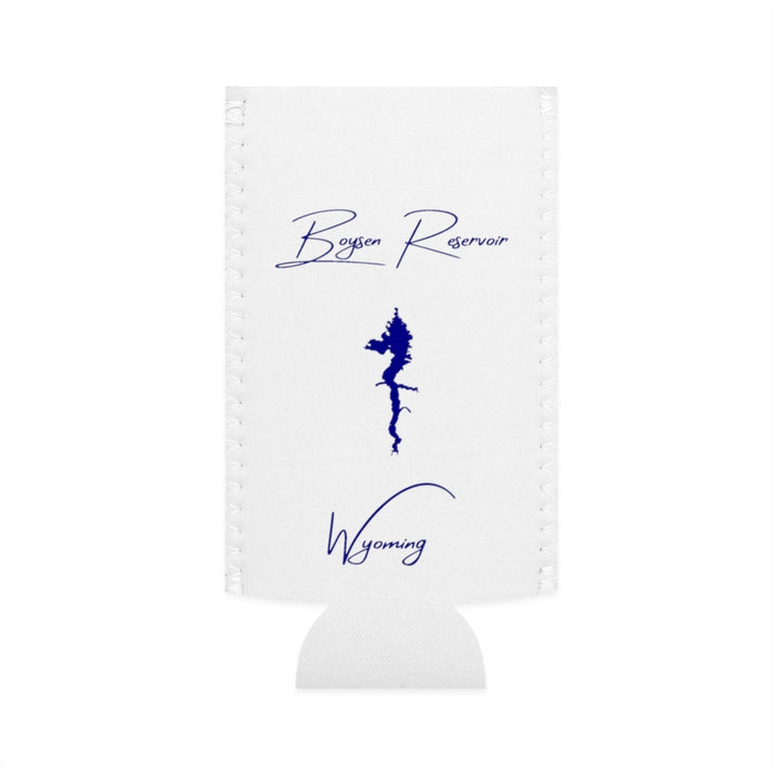 Wyoming  Boysen  Reservoir  Slim  Can  Koozie  front  position  view  from  flat-front  white.webp