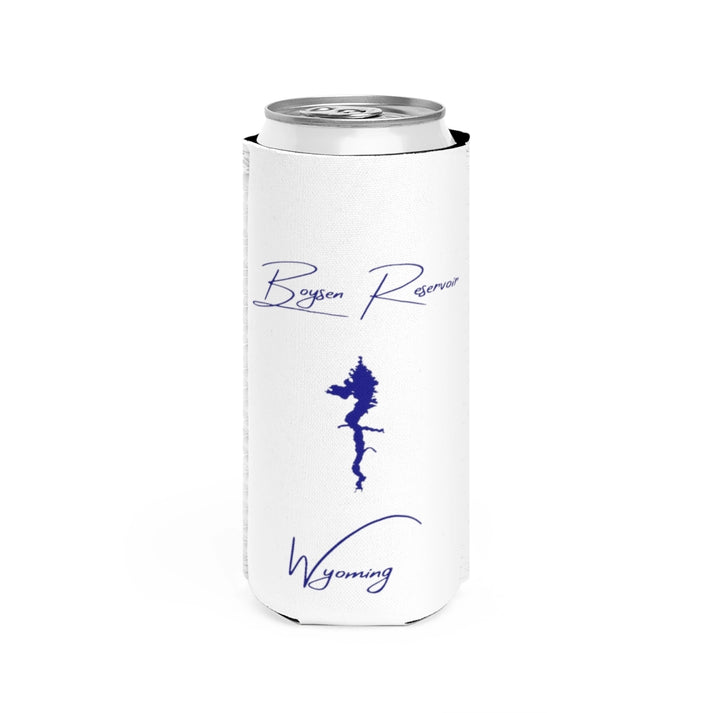 Wyoming  Boysen  Reservoir  Slim  Can  Koozie  front  position  view  from  front  white.webp