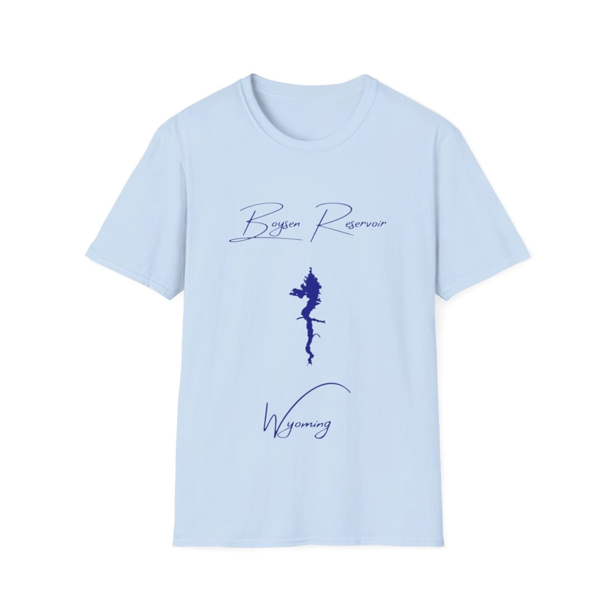 Wyoming  Boysen  Reservoir  T-shirt  front  position  view  from  front  light  blue.webp