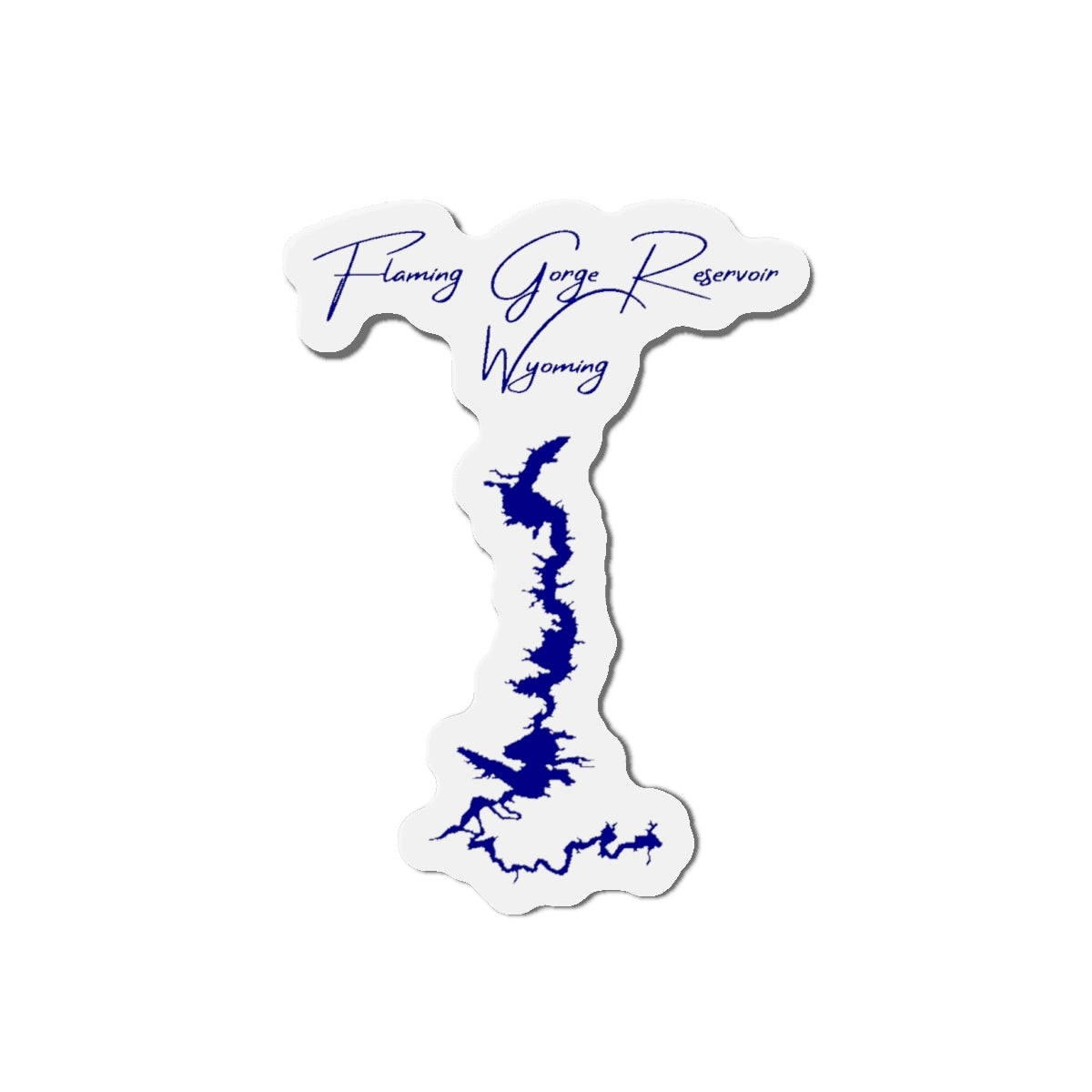 Wyoming  Flaming  Gorge  Reservoir  Die  Cut  Magnet  front  position  view  from  front  4  x  4.webp
