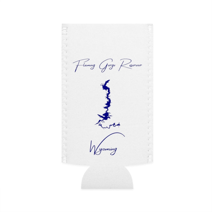 Wyoming  Flaming  Gorge  Reservoir  Slim  Can  Koozie  front  position  view  from  flat-front  white.webp