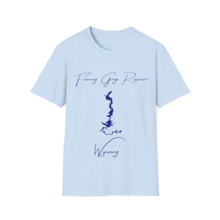 Wyoming  Flaming  Gorge  Reservoir  T-shirt  front  position  view  from  front  light  blue.webp