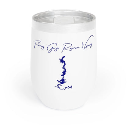Wyoming  Flaming  Gorge  Reservoir  Wine  Tumbler  front  position  view  from  front  white.webp