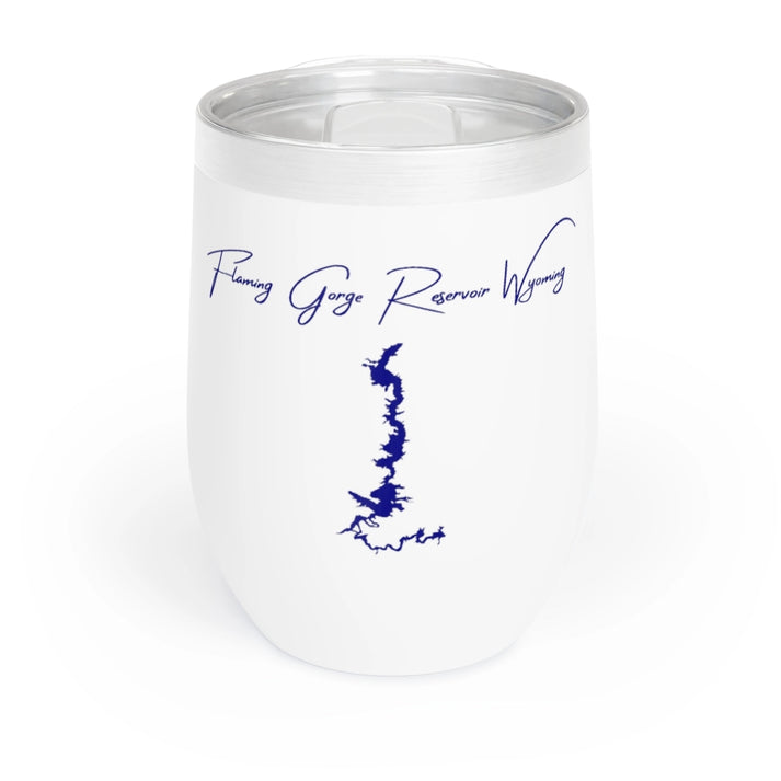 Wyoming  Flaming  Gorge  Reservoir  Wine  Tumbler  front  position  view  from  front  white.webp