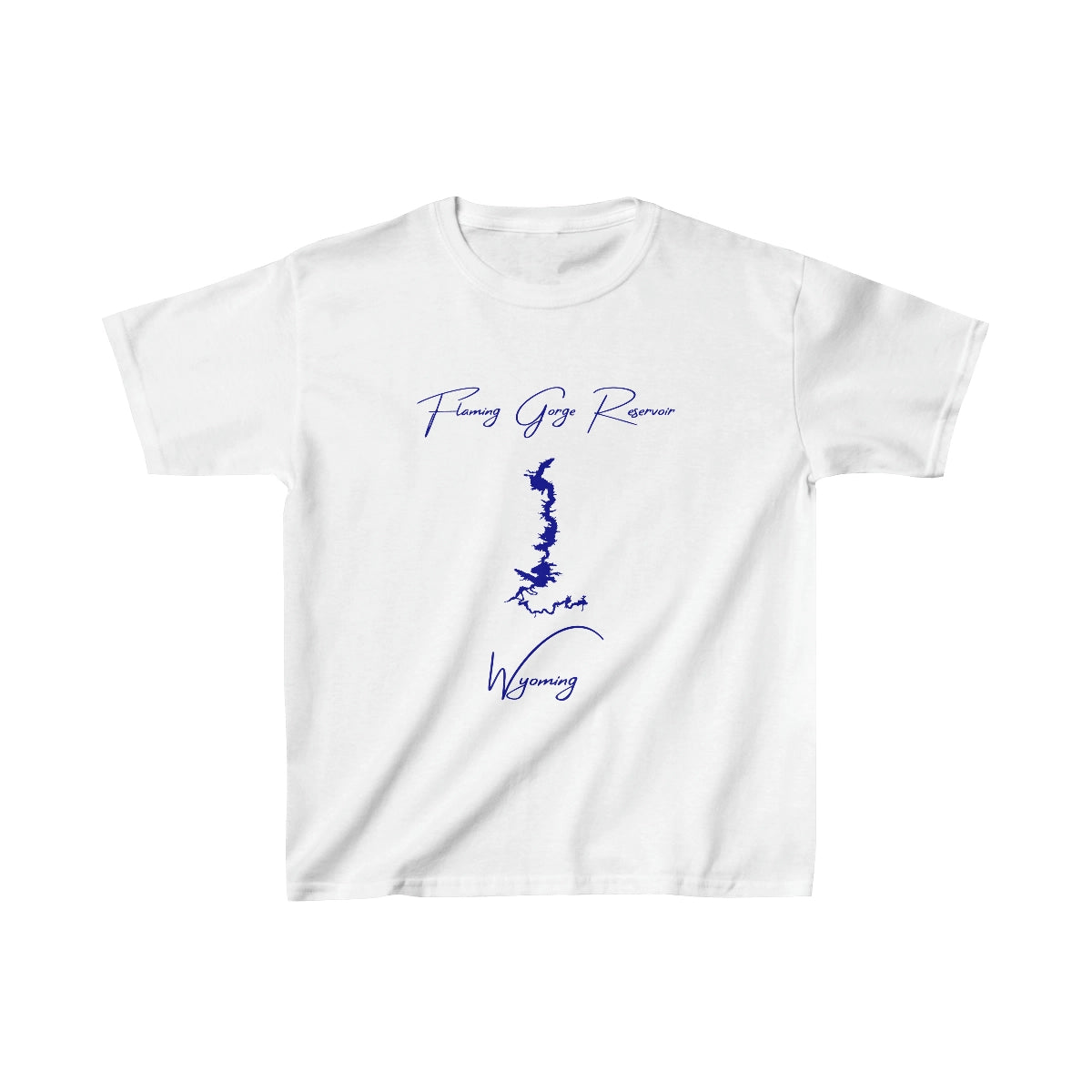Wyoming  Flaming  Gorge  Reservoir  Youth  T-shirt  front  position  view  from  front  white.webp