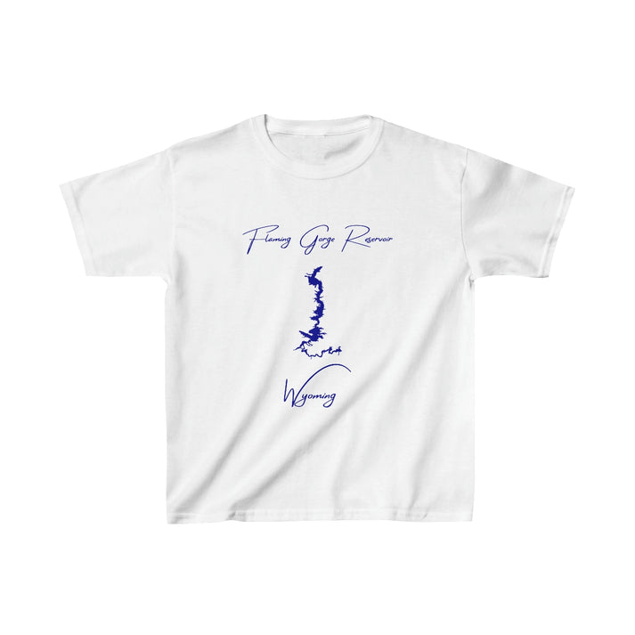 Wyoming  Flaming  Gorge  Reservoir  Youth  T-shirt  front  position  view  from  front  white.webp
