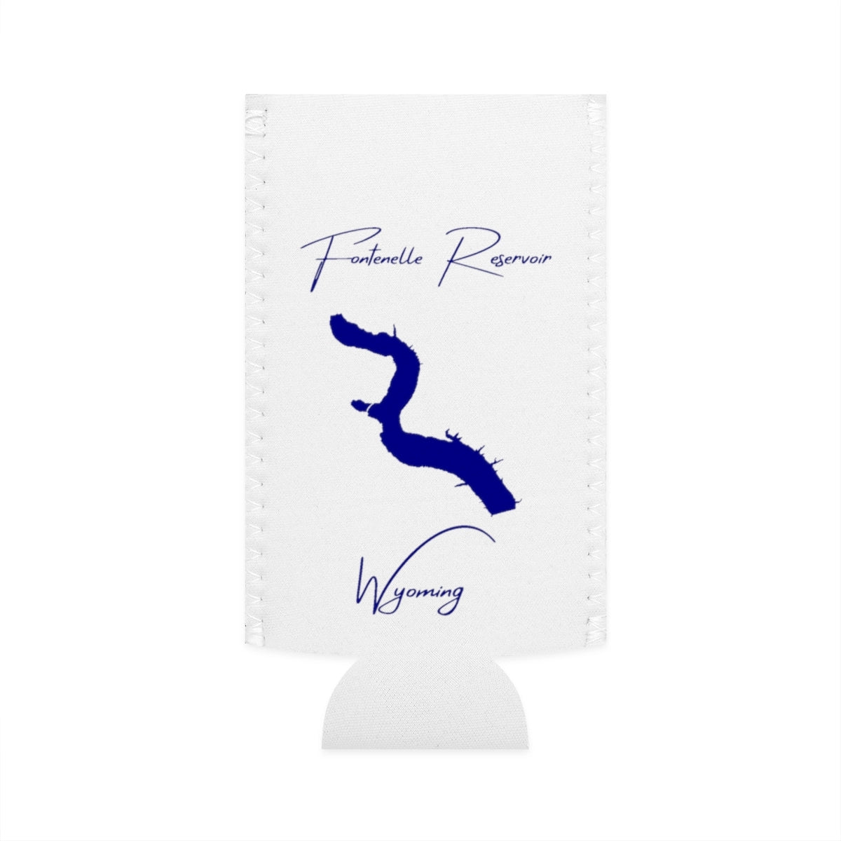 Wyoming  Fontenelle  Reservoir  Slim  Can  Koozie  front  position  view  from  flat-front  white.webp