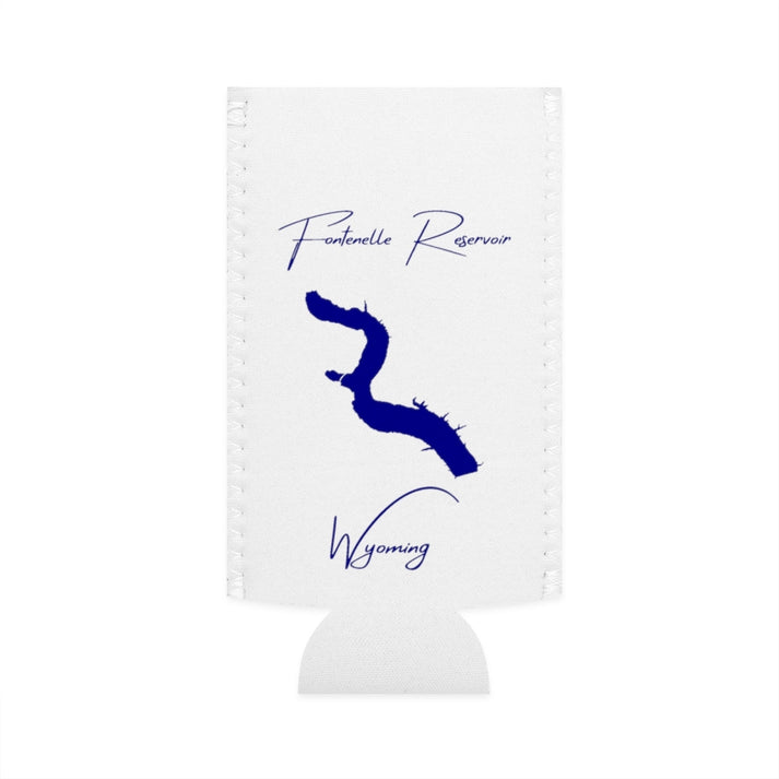 Wyoming  Fontenelle  Reservoir  Slim  Can  Koozie  front  position  view  from  flat-front  white.webp
