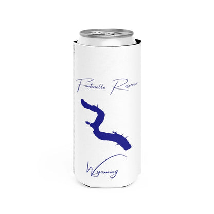 Wyoming  Fontenelle  Reservoir  Slim  Can  Koozie  front  position  view  from  front  white.webp