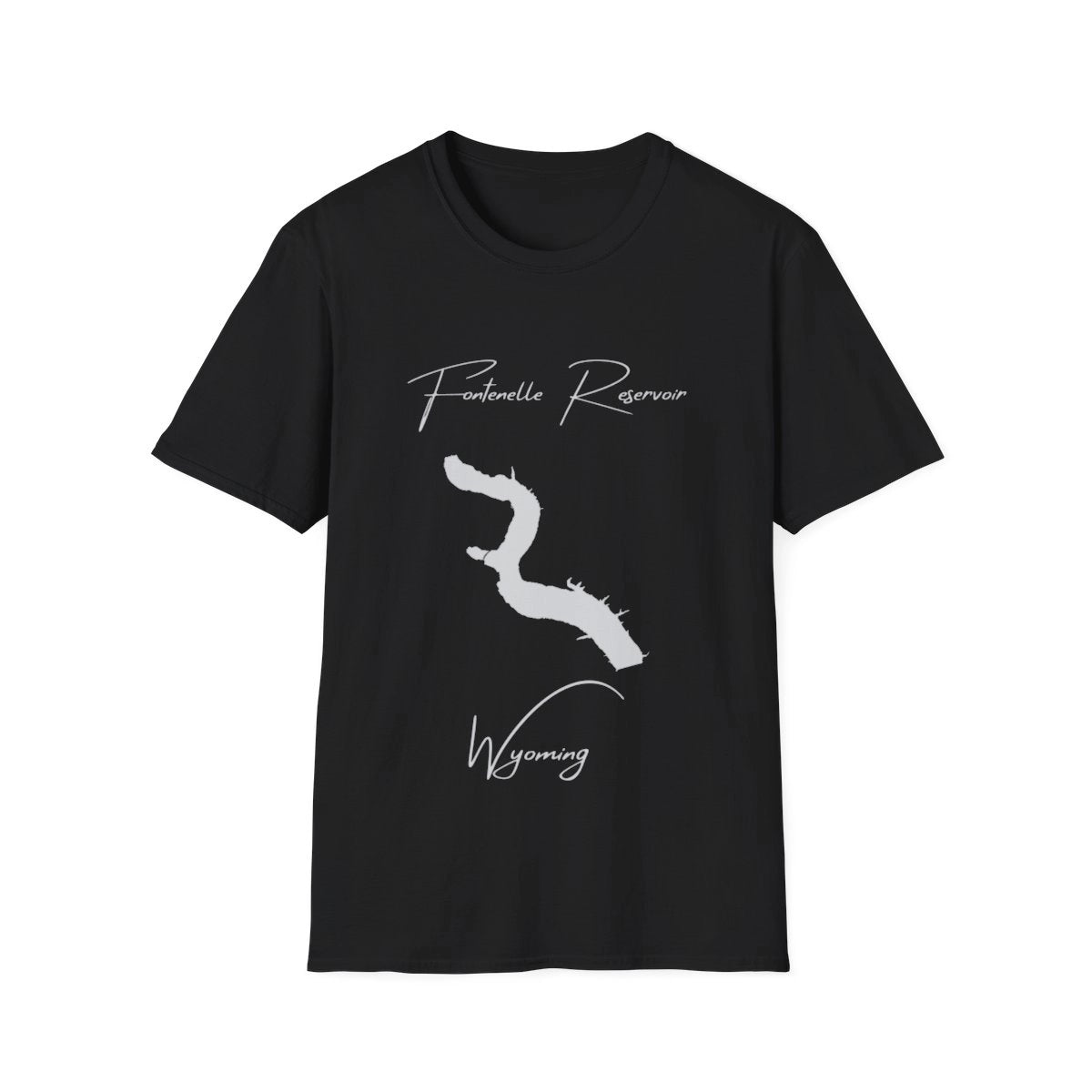 Wyoming  Fontenelle  Reservoir  T-shirt  front  position  view  from  front  black.webp