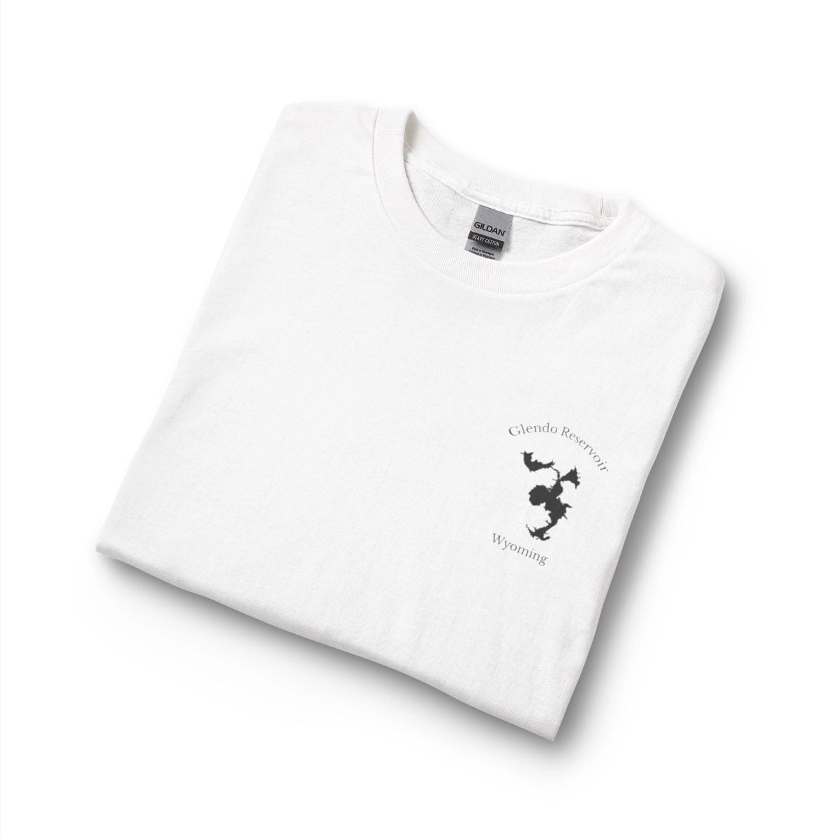 Wyoming  Glendo  Reservoir  Long  Sleeve  Fishing  T-shirt  other  position  view  from  folded  white.webp
