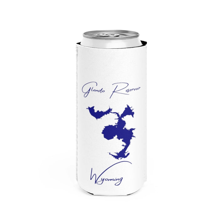Wyoming  Glendo  Reservoir  Slim  Can  Koozie  front  position  view  from  front  white.webp