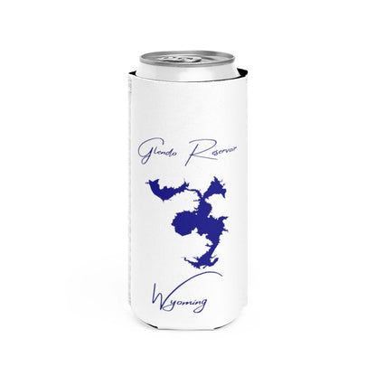 Wyoming  Glendo  Reservoir  Slim  Can  Koozie  front  position  view  from  front  white.webp