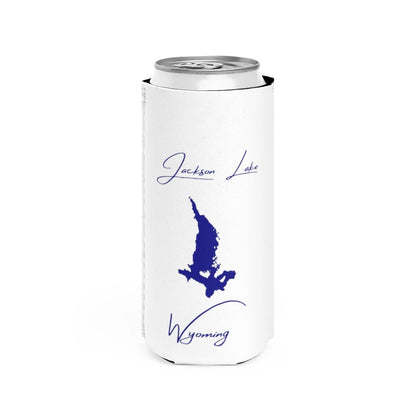 Wyoming  Jackson  Lake  Slim  Can  Koozie  front  position  view  from  front  white.webp