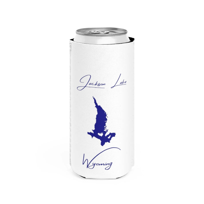 Wyoming  Jackson  Lake  Slim  Can  Koozie  front  position  view  from  front  white.webp