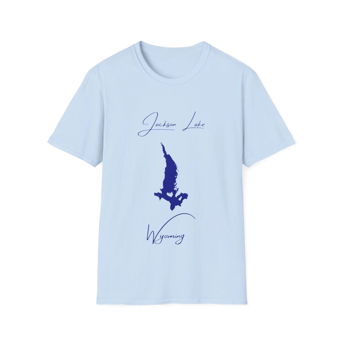 Wyoming  Jackson  Lake  T-shirt  front  position  view  from  front  light  blue.webp