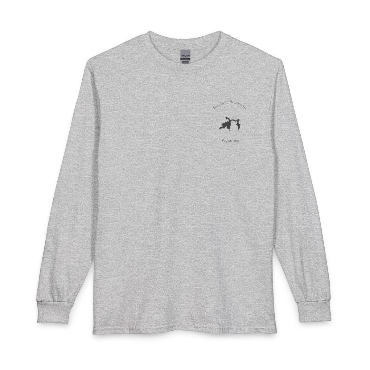 Wyoming  Keyhole  Reservoir  Long  Sleeve  Fishing  T-shirt  front  position  view  from  front  sport  grey.webp
