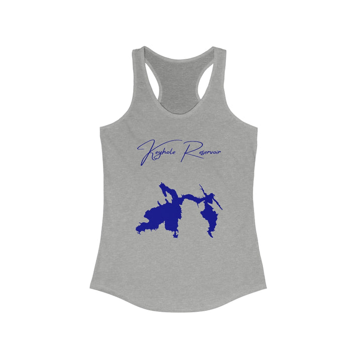 Wyoming  Keyhole  Reservoir  Racerback-Tank  front  position  view  from  front  heather  grey.webp