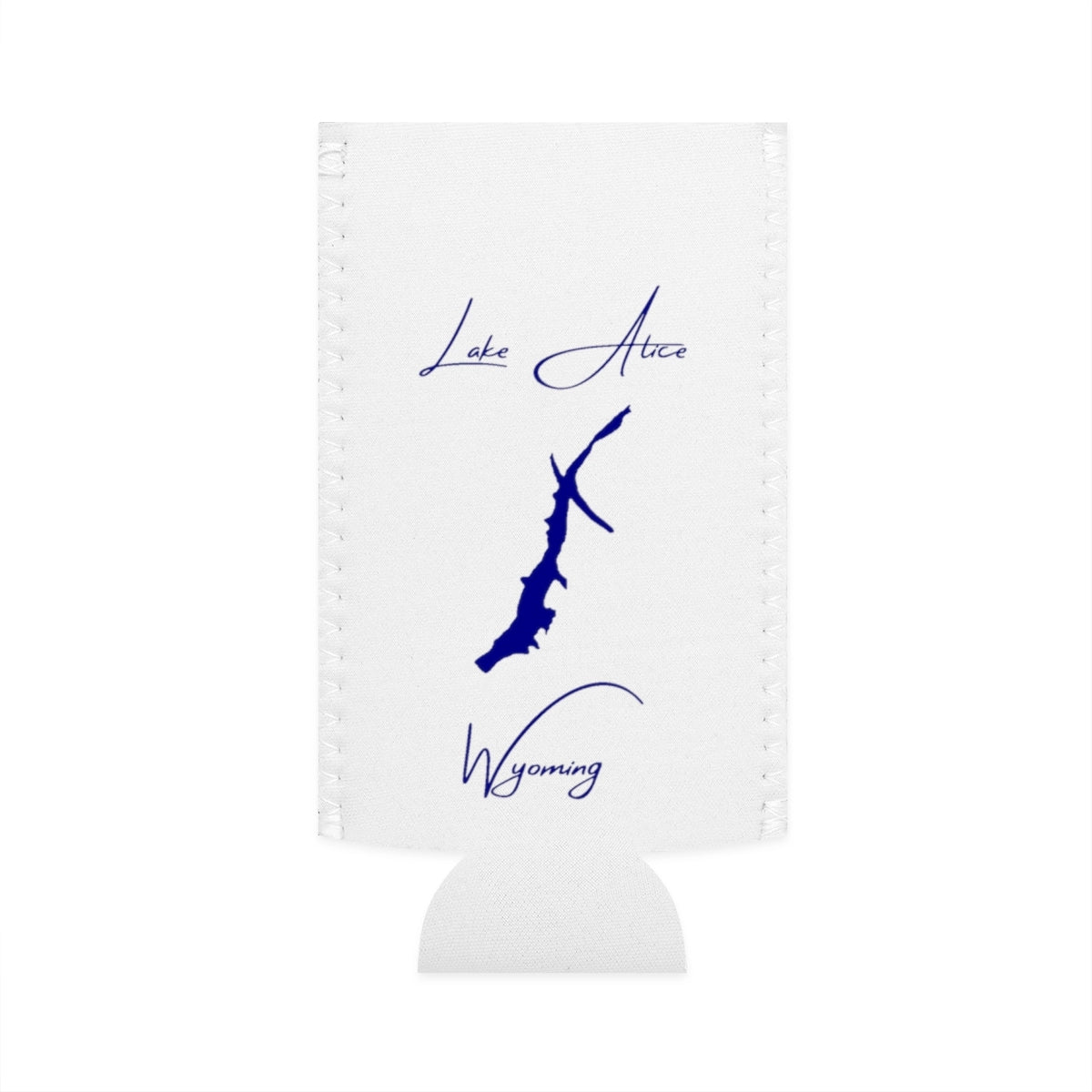 Wyoming  Lake  Alice  Slim  Can  Koozie  front  position  view  from  flat-front  white.webp