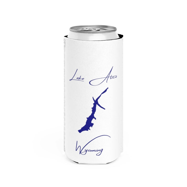 Wyoming  Lake  Alice  Slim  Can  Koozie  front  position  view  from  front  white.webp