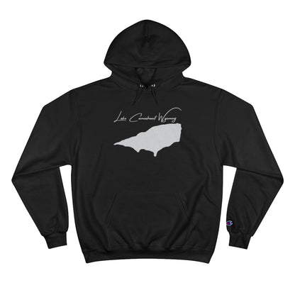 Wyoming  Lake  Cameahwait  Hoodie  front  position  view  from  front  black.webp