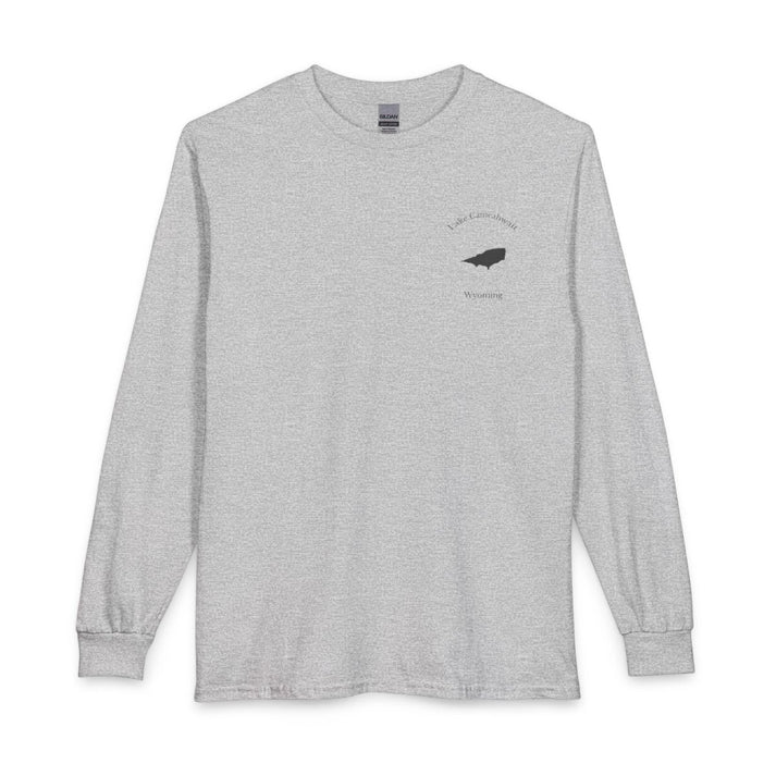 Wyoming  Lake  Cameahwait  Long  Sleeve  Fishing  T-shirt  front  position  view  from  front  sport  grey.webp