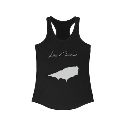 Wyoming  Lake  Cameahwait  Racerback-Tank  front  position  view  from  front  solid  black.webp