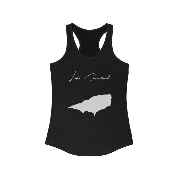 Wyoming  Lake  Cameahwait  Racerback-Tank  front  position  view  from  front  solid  black.webp