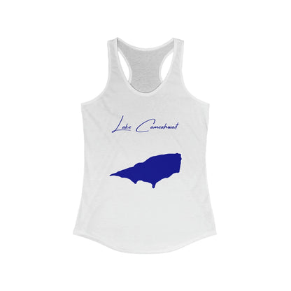 Wyoming  Lake  Cameahwait  Racerback-Tank  front  position  view  from  front  solid  white.webp