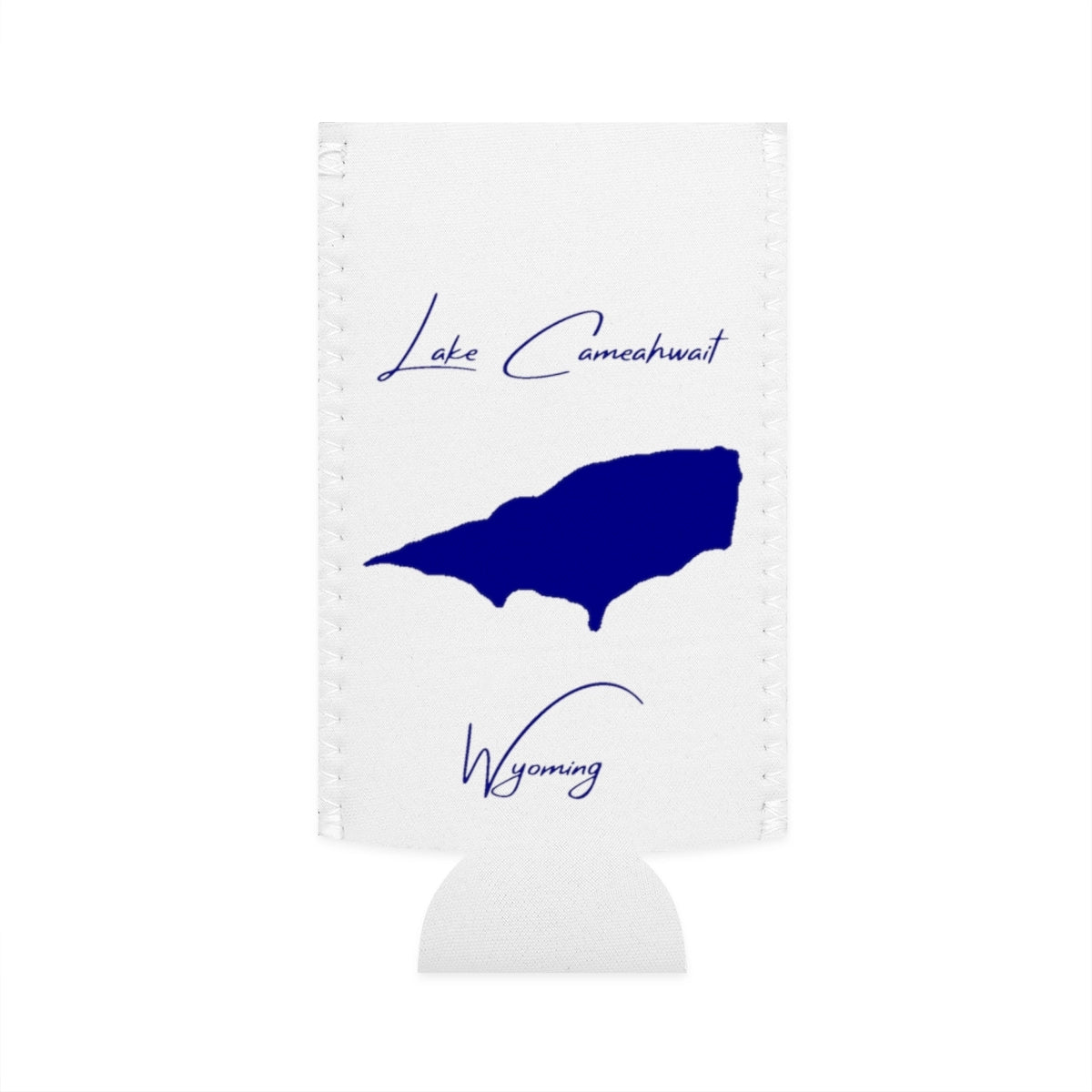 Wyoming  Lake  Cameahwait  Slim  Can  Koozie  front  position  view  from  flat-front  white.webp