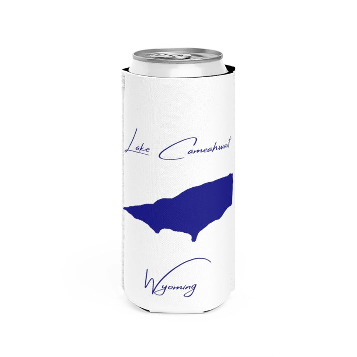 Wyoming  Lake  Cameahwait  Slim  Can  Koozie  front  position  view  from  front  white.webp