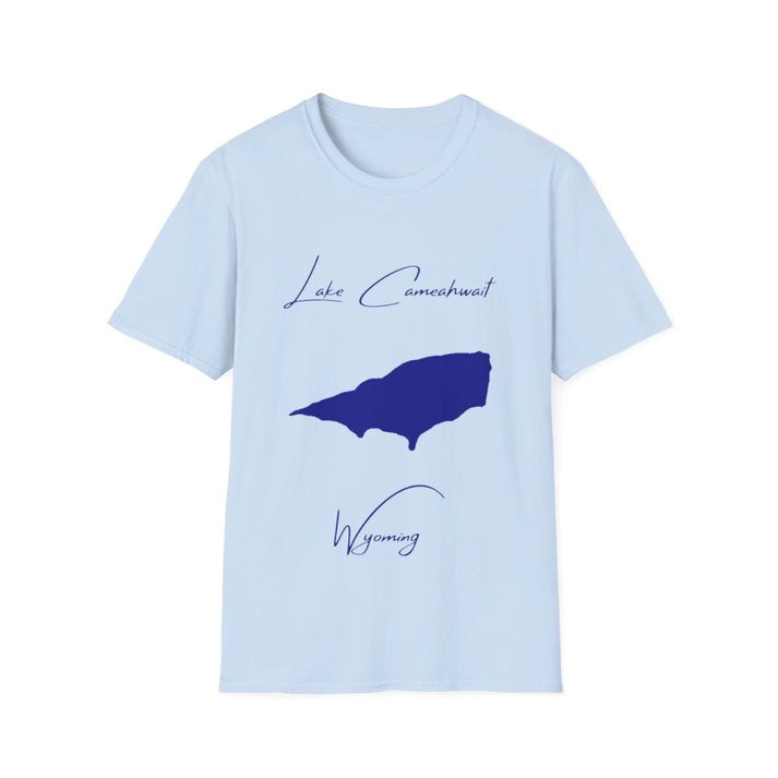 Wyoming  Lake  Cameahwait  T-shirt  front  position  view  from  front  light  blue.webp