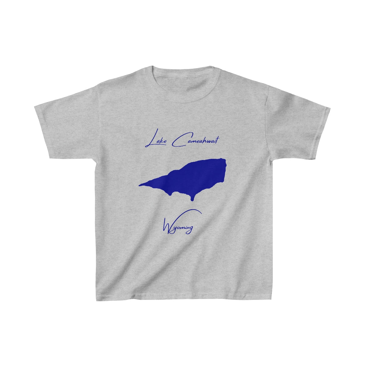 Wyoming  Lake  Cameahwait  Youth  T-shirt  front  position  view  from  front  sport  grey.webp