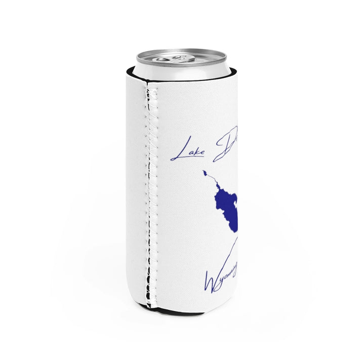 Wyoming  Lake  DeSmet  Slim  Can  Koozie  all  position  view  from  right  white.webp