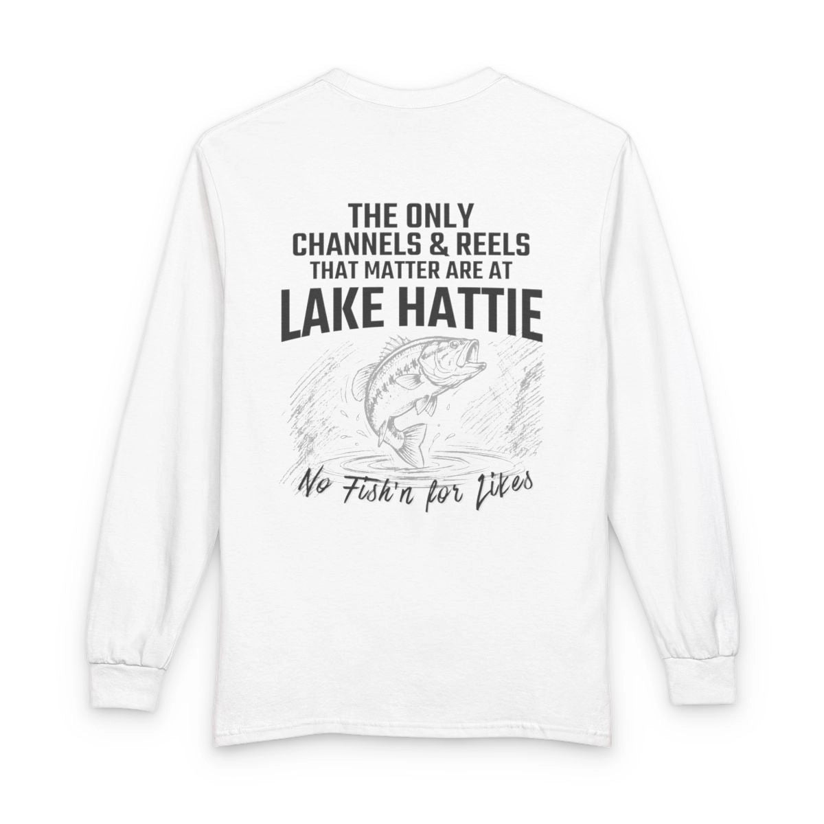 Wyoming  Lake  Hattie  Long  Sleeve  Fishing  T-shirt  back  position  view  from  back  white.webp
