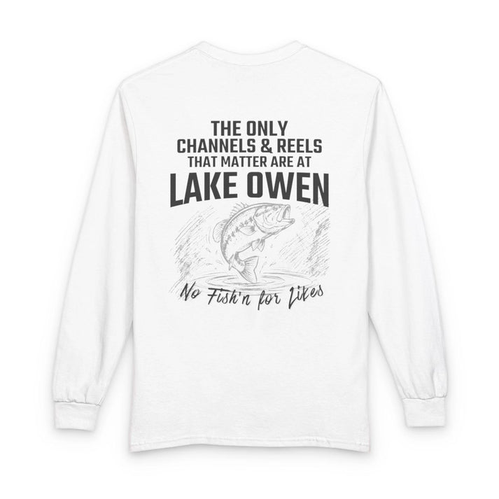 Wyoming  Lake  Owen  Long  Sleeve  Fishing  T-shirt  back  position  view  from  back  white.webp