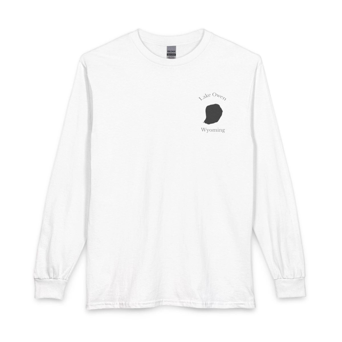 Wyoming  Lake  Owen  Long  Sleeve  Fishing  T-shirt  front  position  view  from  front  white.webp
