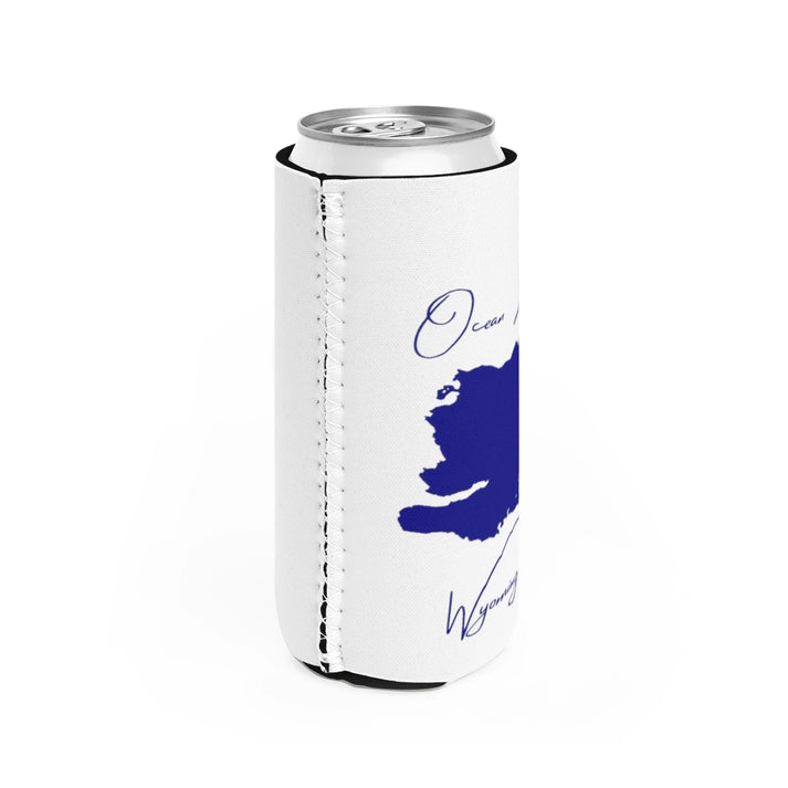 Wyoming  Ocean  Lake  Slim  Can  Koozie  all  position  view  from  right  white.webp
