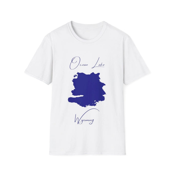 Wyoming  Ocean  Lake  T-shirt  front  position  view  from  front  white.webp