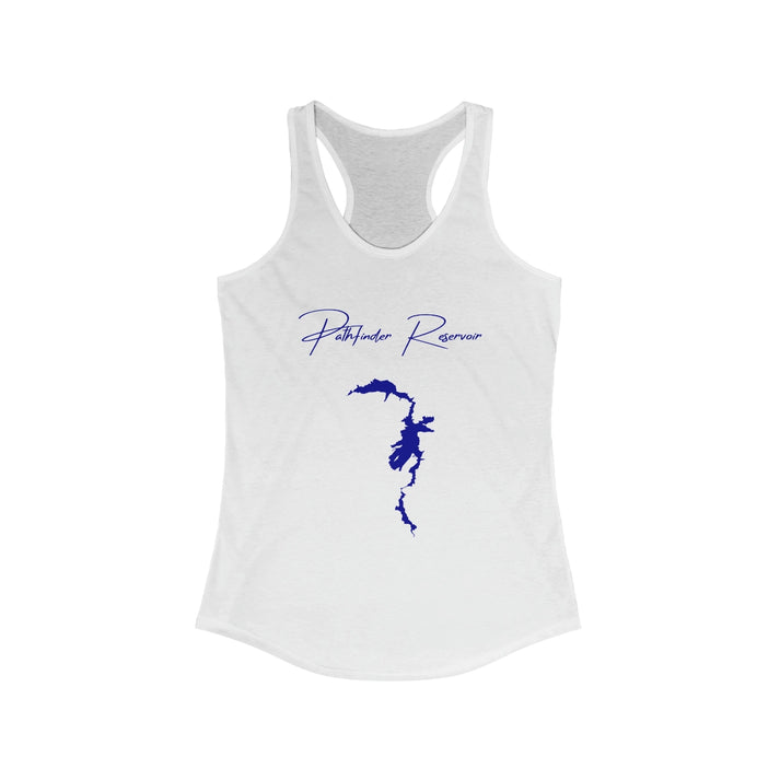 Wyoming  Pathfinder  Reservoir  Racerback-Tank  front  position  view  from  front  solid  white.webp