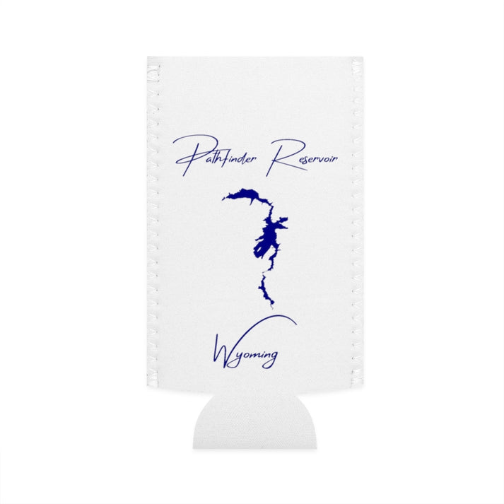 Wyoming  Pathfinder  Reservoir  Slim  Can  Koozie  front  position  view  from  flat-front  white.webp