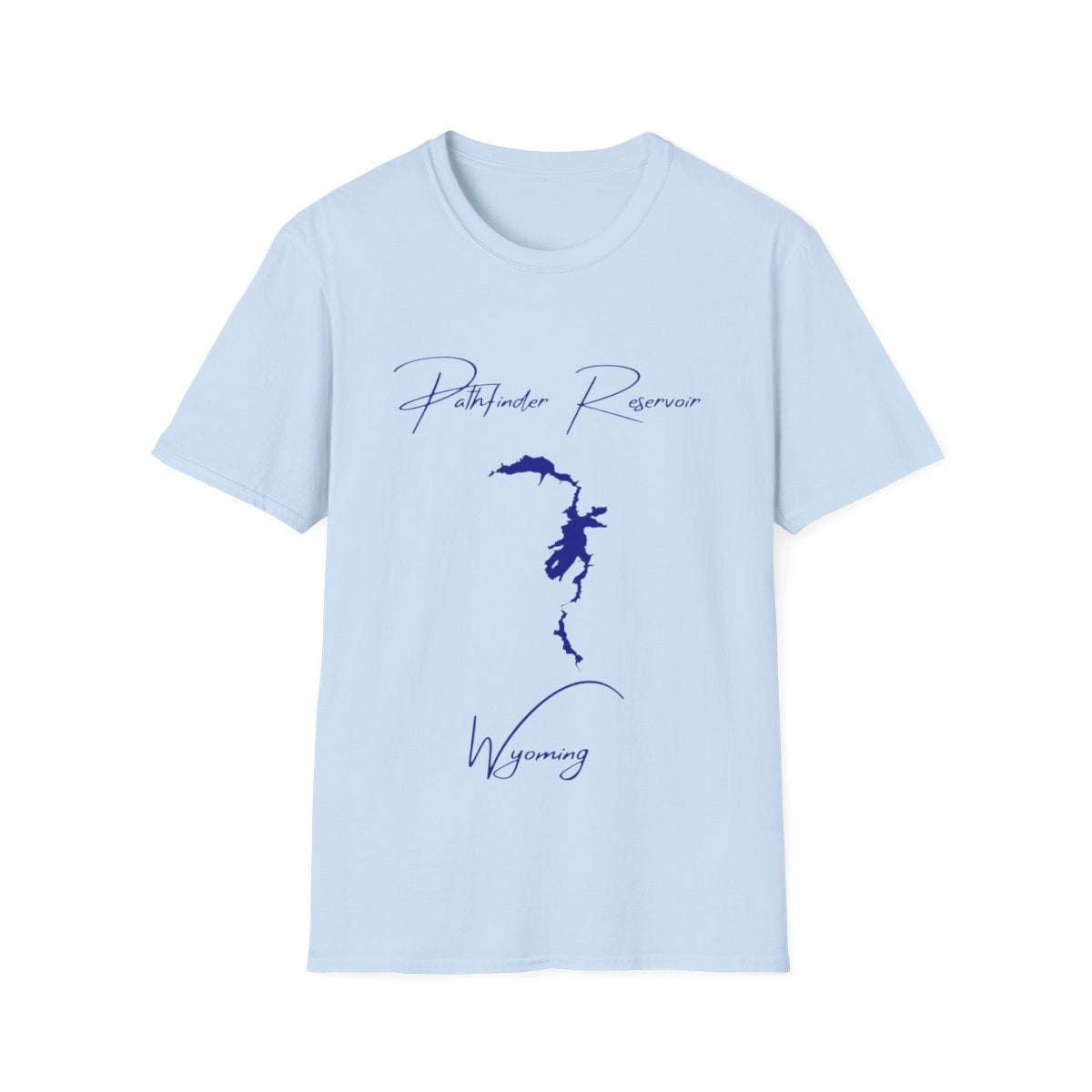 Wyoming  Pathfinder  Reservoir  T-shirt  front  position  view  from  front  light  blue.webp